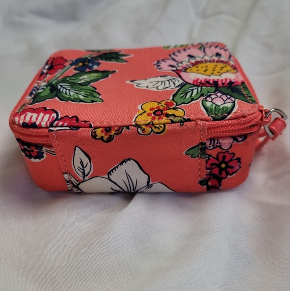 Vera Bradley Coral Floral mini jewlery case/ zip wallet/ pill case - Picture 12 of 13